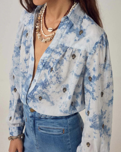 CAMISA AZUL ALGODÓN TEÑIDO