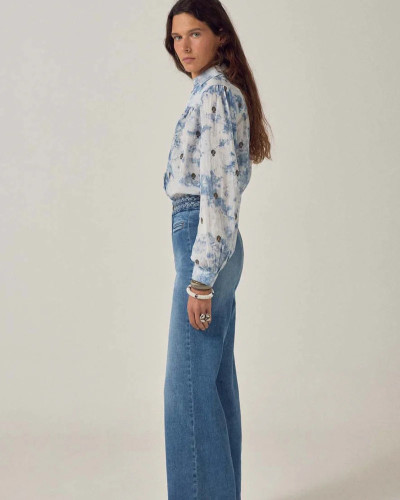 CAMISA AZUL ALGODÓN TEÑIDO