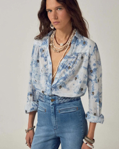 CAMISA AZUL ALGODÓN TEÑIDO