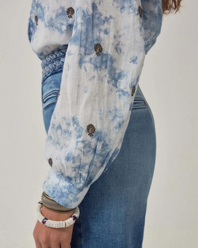 CAMISA AZUL ALGODÓN TEÑIDO