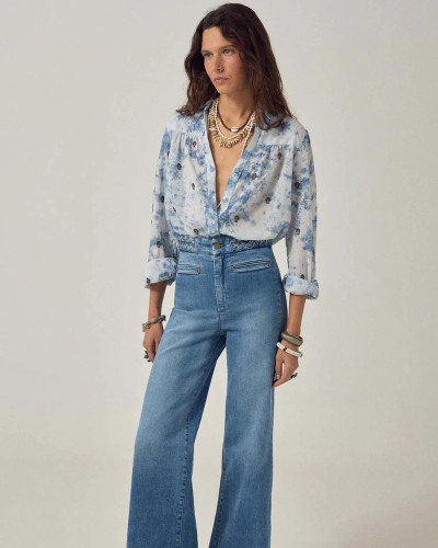 CAMISA AZUL ALGODÓN TEÑIDO