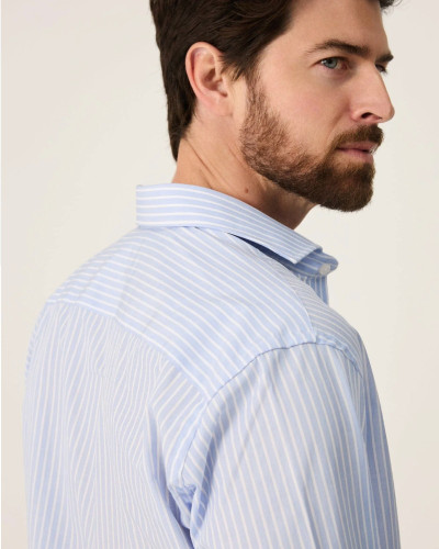 CAMISA POPELIN RAYA AZUL Y BLANCO