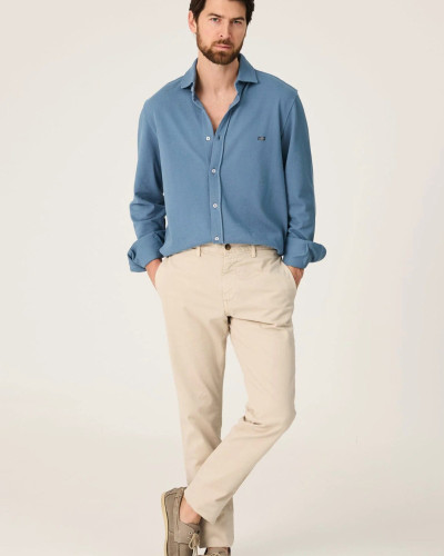 CAMISA PIQUÉ AZUL CASTRO