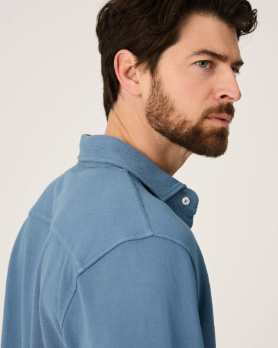 CAMISA PIQUÉ AZUL CASTRO