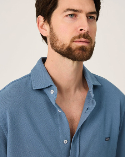 CAMISA PIQUÉ AZUL CASTRO