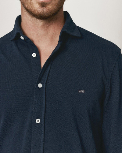 CAMISA PIQUÉ AZUL MARINO