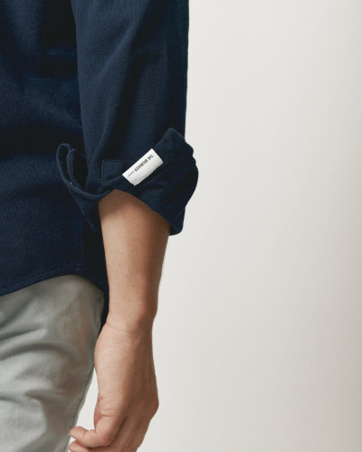 CAMISA PIQUÉ AZUL MARINO