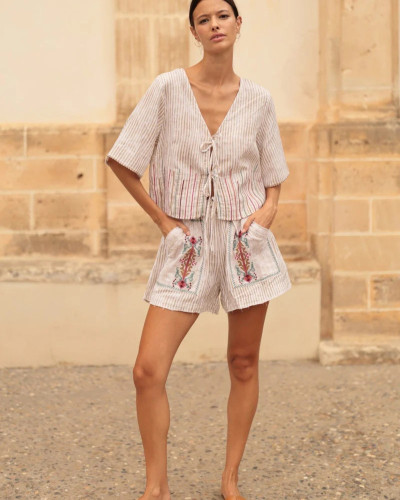 PANTALÓN CORTO RAYAS