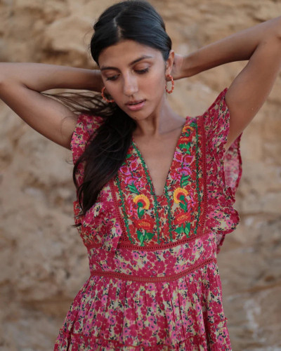 VESTIDO LARGO FLORES