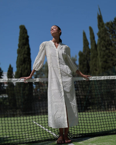 VESTIDO CAMISERO TEXTURA NATURAL