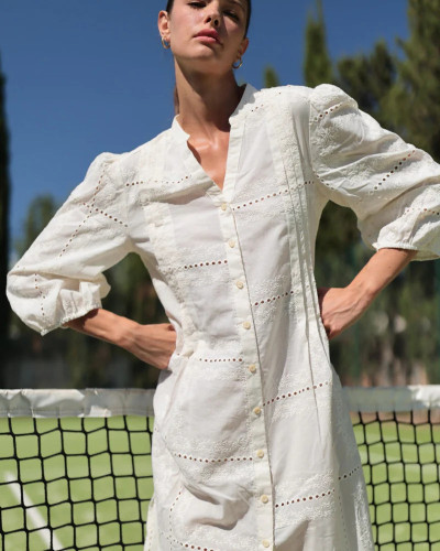 VESTIDO CAMISERO TEXTURA NATURAL