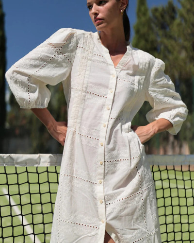 VESTIDO CAMISERO TEXTURA NATURAL