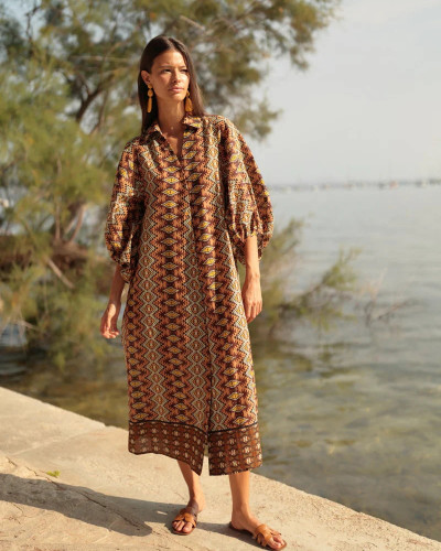 CAMISERO ESTAMPADO OCRES