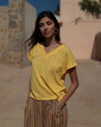 PANTALON MARRÓN RAYAS