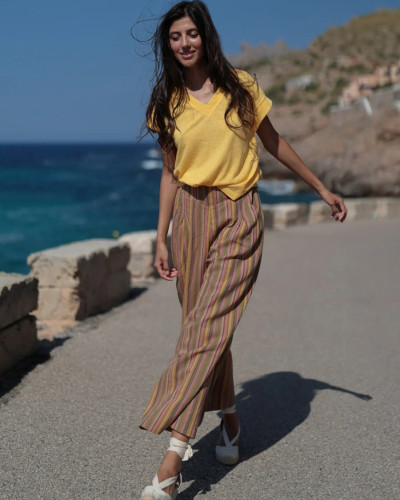 PANTALON MARRÓN RAYAS