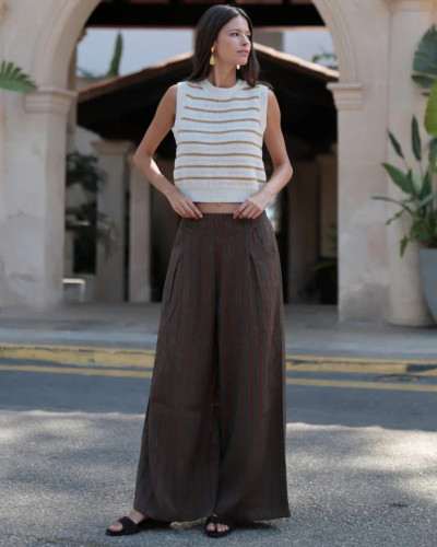 PANTALON MARRÓN PERNERA ANCHA