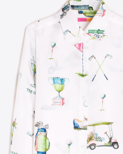 CAMISA BLANCA ESTAMPADO GOLF