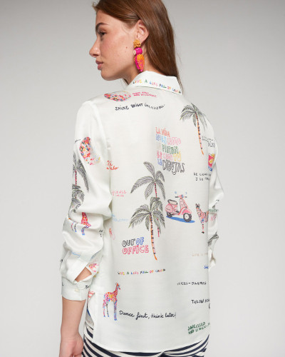CAMISA BLANCA ESTAMPADO QUIRKY
