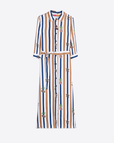 VESTIDO CAMISERO RAYAS PIÑAS