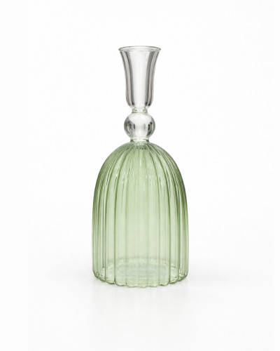 PORTAVELAS CRISTAL VERDE 19X7X7 cm