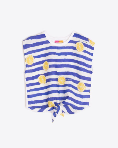 CAMISETA RAYAS LIMONES NUDO