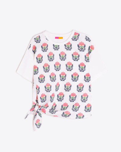 CAMISETA FLOR INDIA LAZO LATERAL