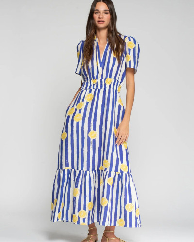 VESTIDO RAYAS LIMONES