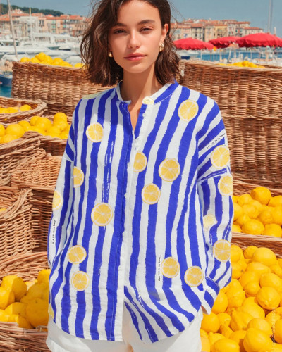 CAMISA RAYAS LIMONES