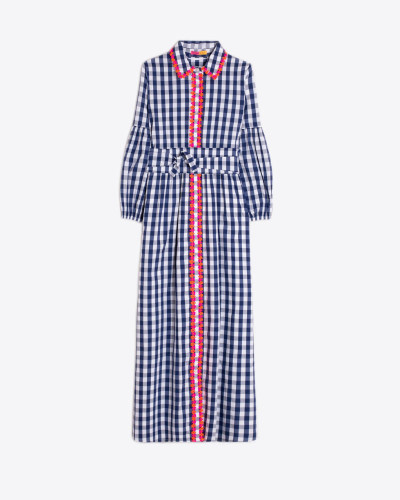 VESTIDO CUADRO VICHY RIBETE FLORES