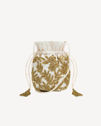 BOLSO BOMBONERA DETALLES DORADOS