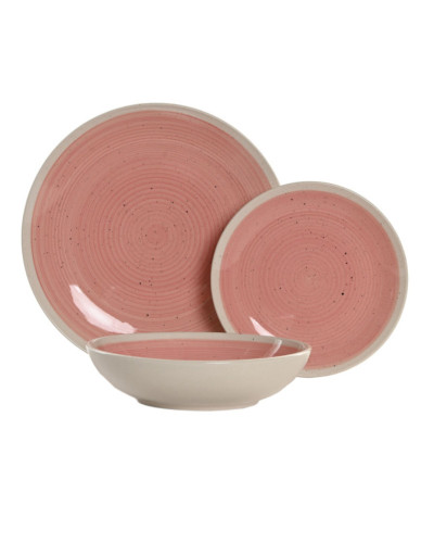 VAJILLA ROSA 18 PIEZAS