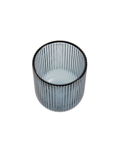 6 VASOS DE CRISTAL AZUL