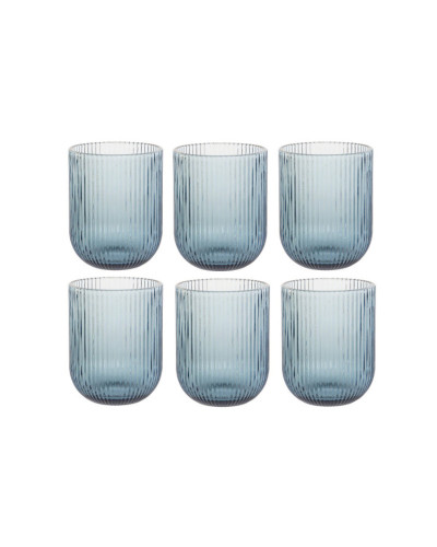 6 VASOS DE CRISTAL AZUL