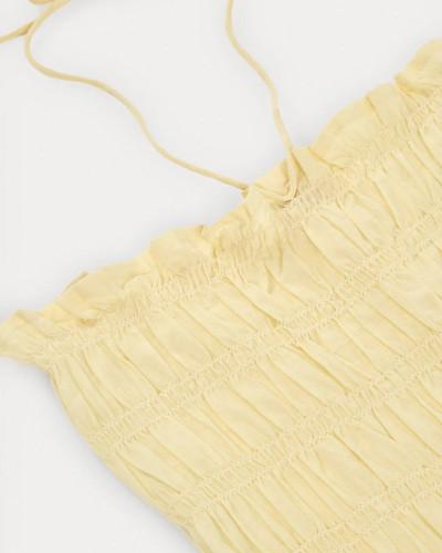 VESTIDO AMARILLO NIDO DE ABEJA