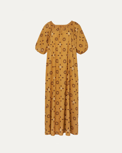 VESTIDO MOSTAZA ESPALDA DESCUBIERTA