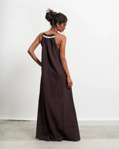 VESTIDO LARGO CHOCOLATE
