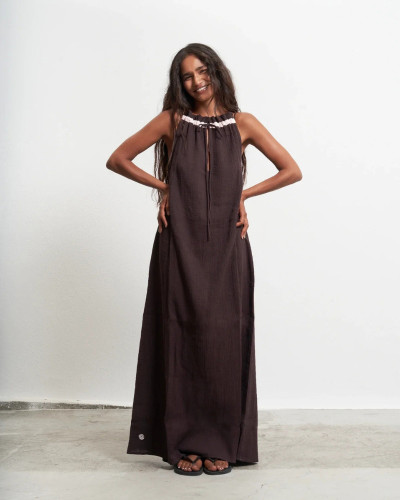 VESTIDO LARGO CHOCOLATE