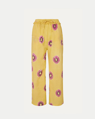 PANTALÓN AMARILLO FLORES ROSAS