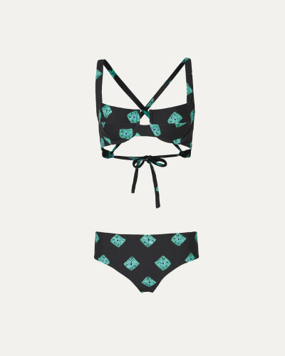 BIKINI NEGRO DETALLES VERDE