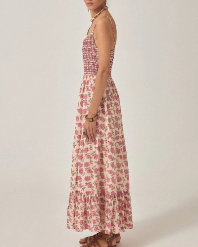 VESTIDO TIRANTES FLORES ROSAS