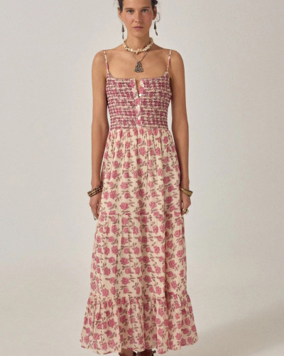 VESTIDO TIRANTES FLORES ROSAS