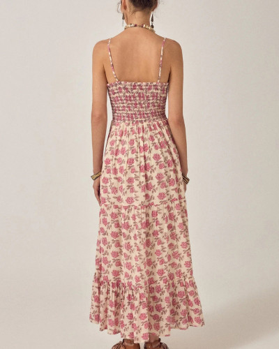 VESTIDO TIRANTES FLORES ROSAS