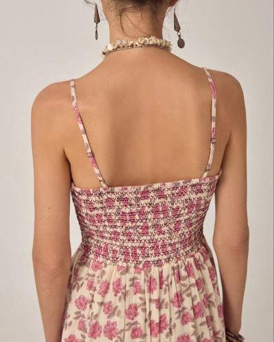 VESTIDO TIRANTES FLORES ROSAS