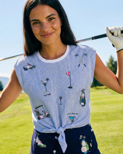 CAMISETA RAYAS AZULES NUDO GOLF