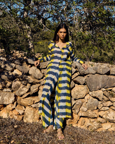 VESTIDO AZUL AMARILLO