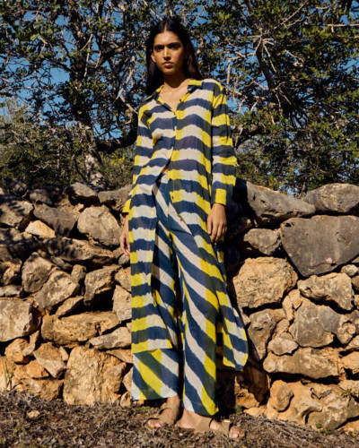 VESTIDO AZUL AMARILLO