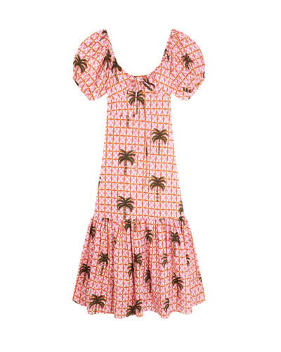 VESTIDO ROSA PALMERAS