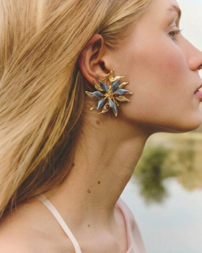 PENDIENTES PETALO CIELO