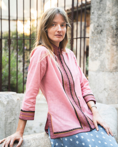 KAFTAN CORTO ROSA