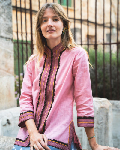 KAFTAN CORTO ROSA